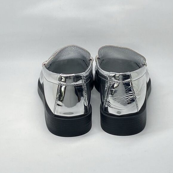 Jimmy Choo Addie JC Logo Metallic Loafer size 38 - Picture 9 of 13
